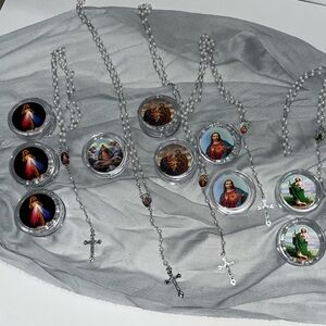 Religious Rosary Beads with Icon Medallions